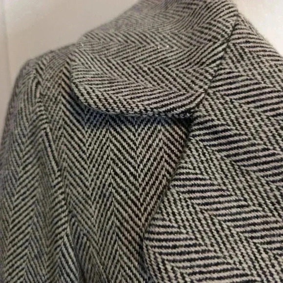 Banana Republic Black/White Tweed Jacket, Size S, Double Breasted - Picture 3 of 8